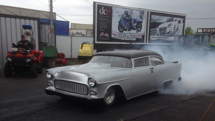 Peter Lane's drag racing car at Santa Pod